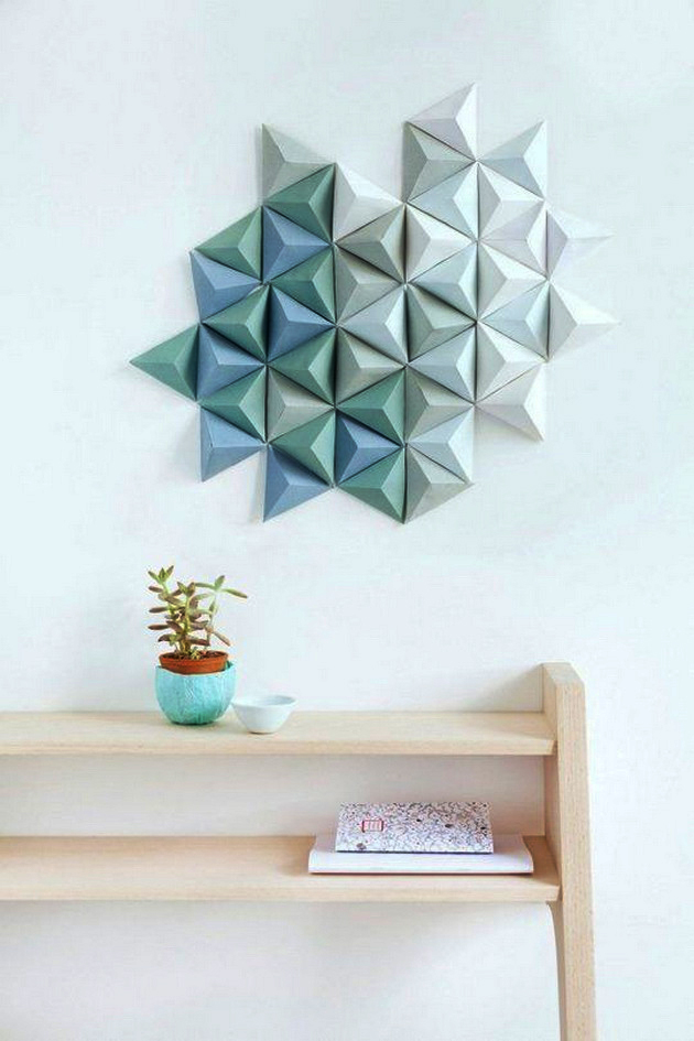 triangular 3d wall decor